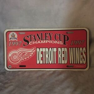 1997 Detroit Red Wings Stanley Cup License Plate